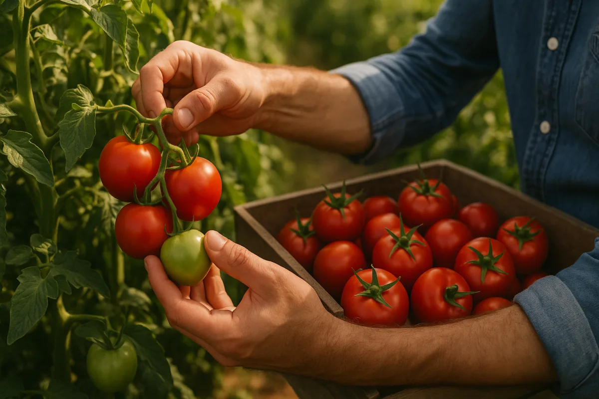 Raccolta dei pomodori: il momento esatto che garantisce sapore e lunga conservazione