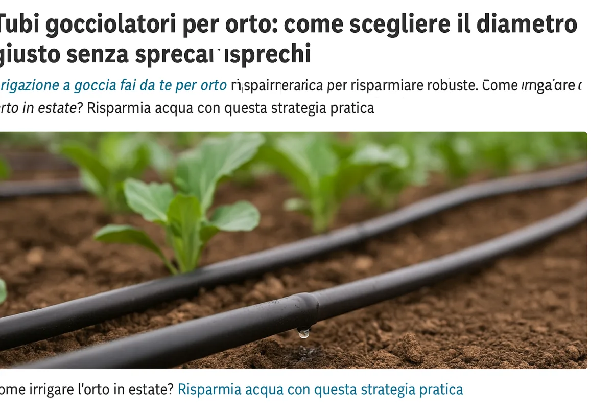 Tubi gocciolatori per orto: come scegliere il diametro giusto senza sprechi
