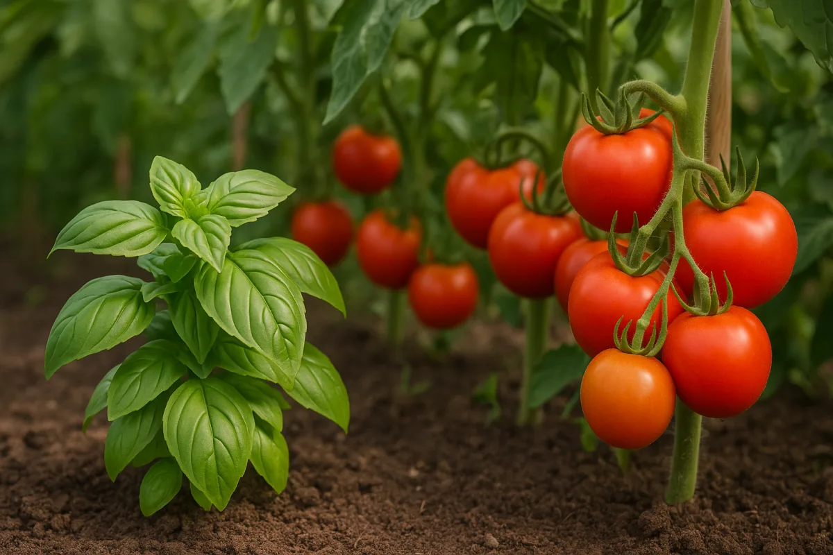 Basilico vicino ai pomodori: l'abbinamento che cambia la resa dell'orto
