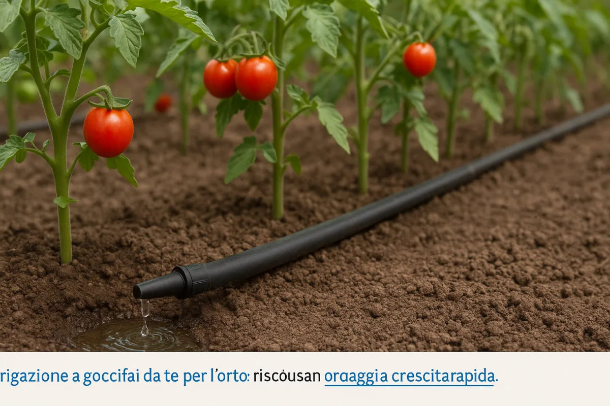 Irrigazione a goccia per pomodori in orto: la spaziatura che molti sbagliano