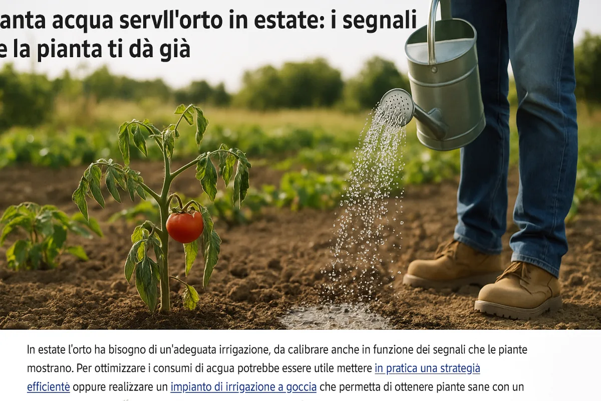 Quanta acqua serve all'orto in estate: i segnali che la pianta ti dà già