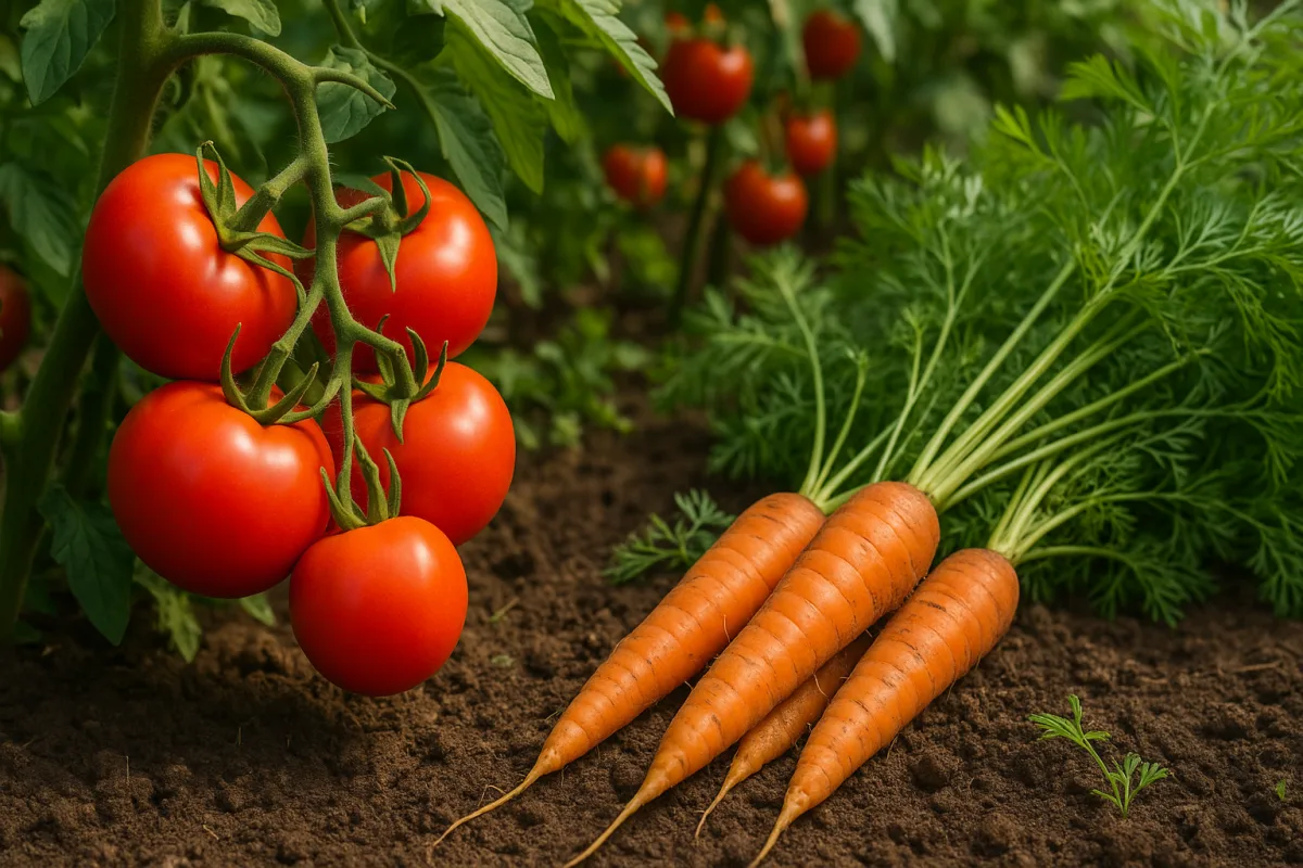 Pomodori e carote insieme nell'orto: l'accoppiamento che sorprende tutti