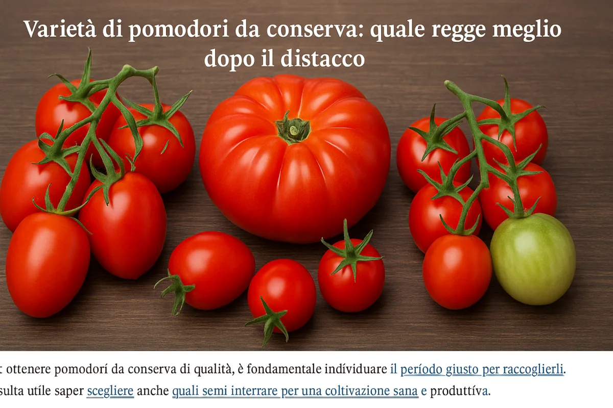 Varietà di pomodori da conserva: quale regge meglio dopo il distacco