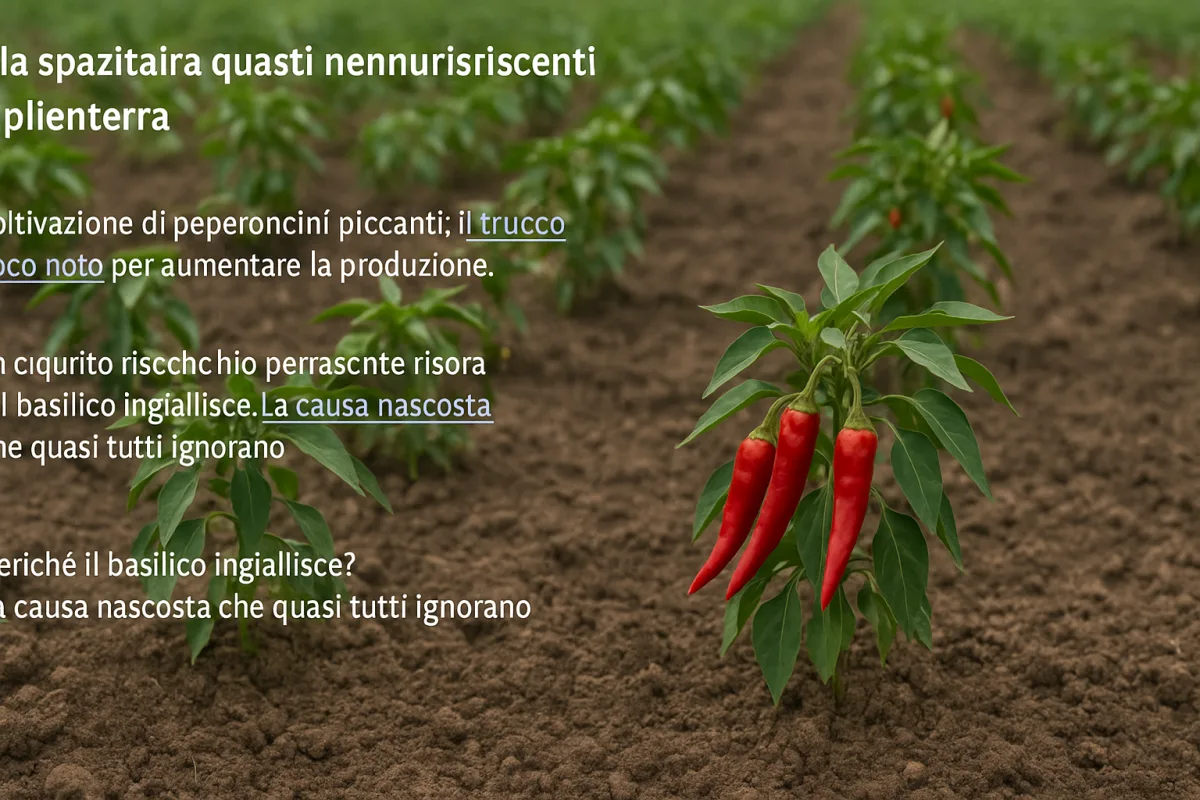 Peperoncini piccanti in piena terra: la spaziatura che quasi nessuno rispetta