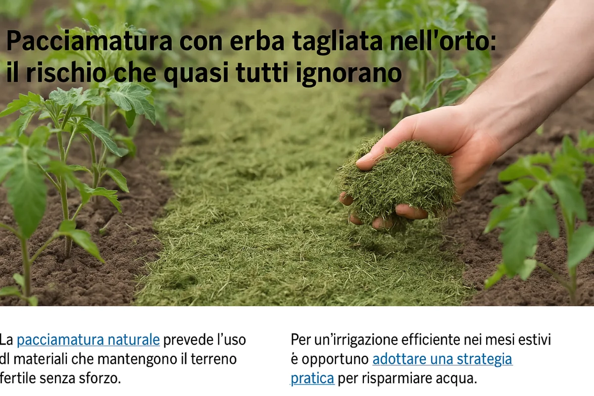 Pacciamatura con erba tagliata nell'orto: il rischio che quasi tutti ignorano