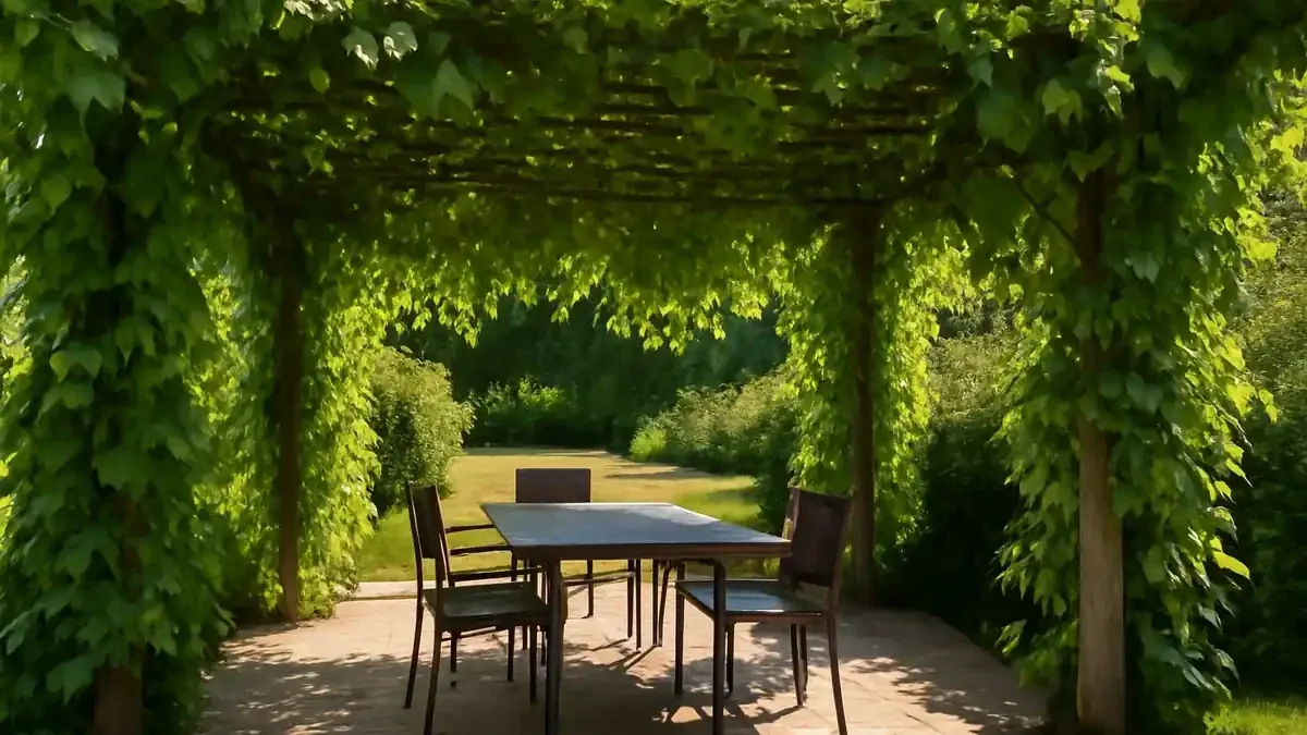 Pergola con tralci di vite ormai secchi: quali legacci togliere prima dell'inverno