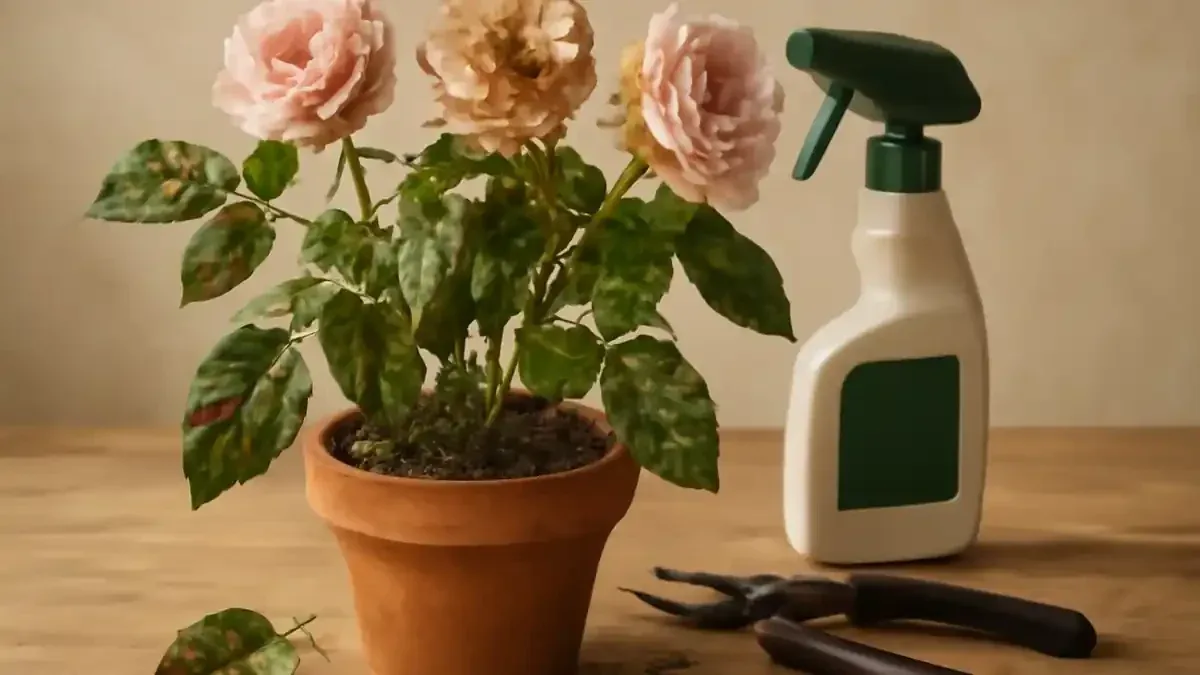 Rose con macchie sulle foglie: conviene ridurre gli schizzi di terra sotto la chioma?